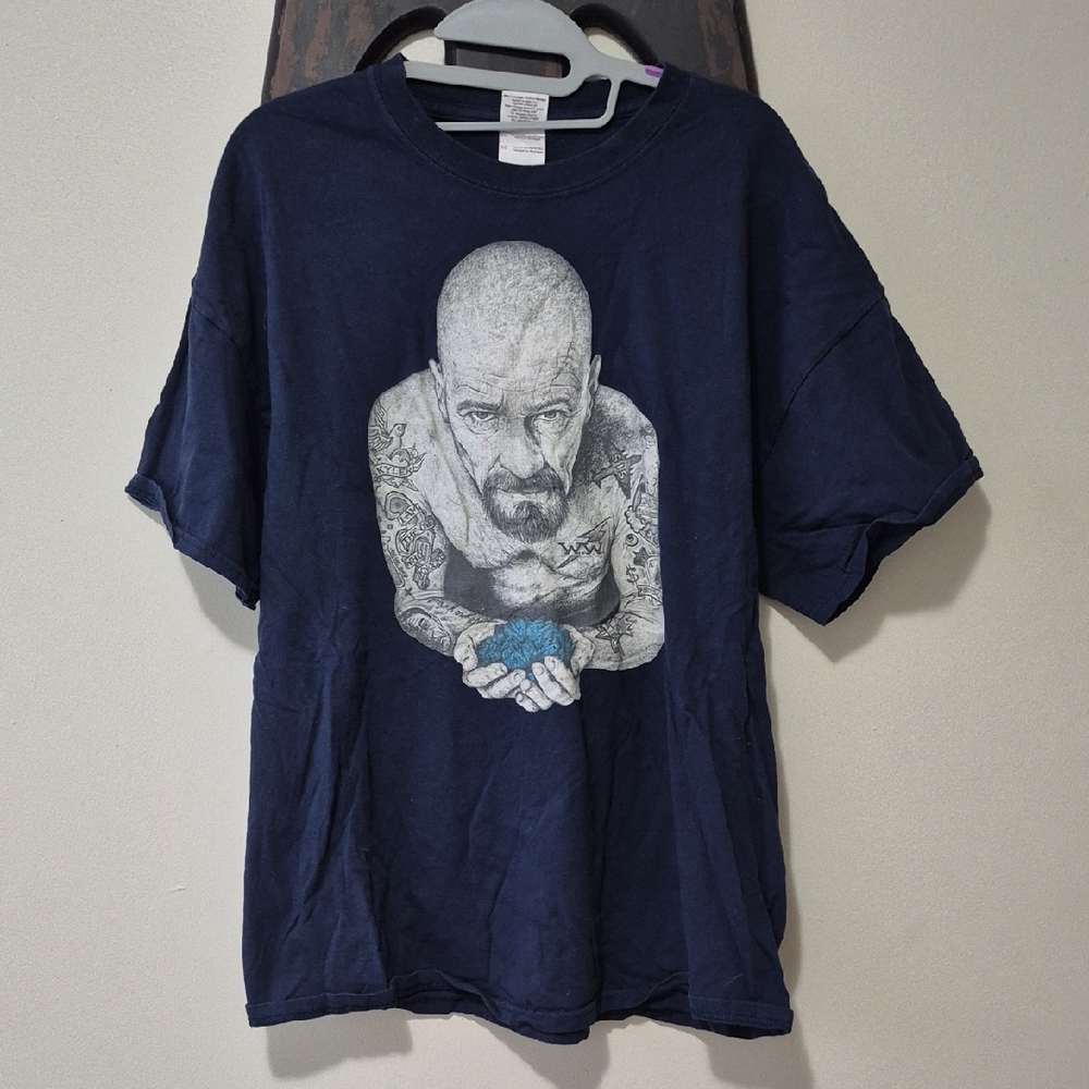 adidas Navy Short Sleeve Graphic Tee with Blue Accent